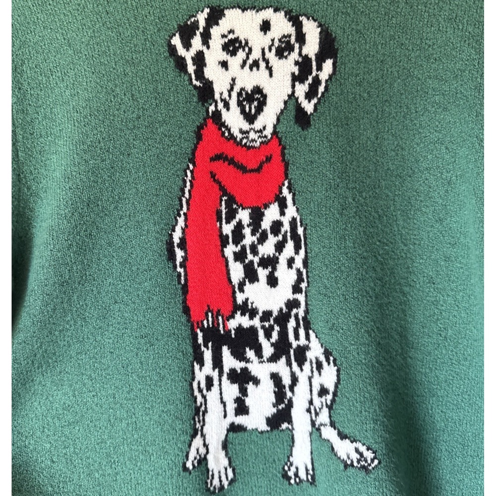 Wondershop Pajama Top Mens Green Dalmation Dog Sweater Sleep‎ Lounge Holiday NWT